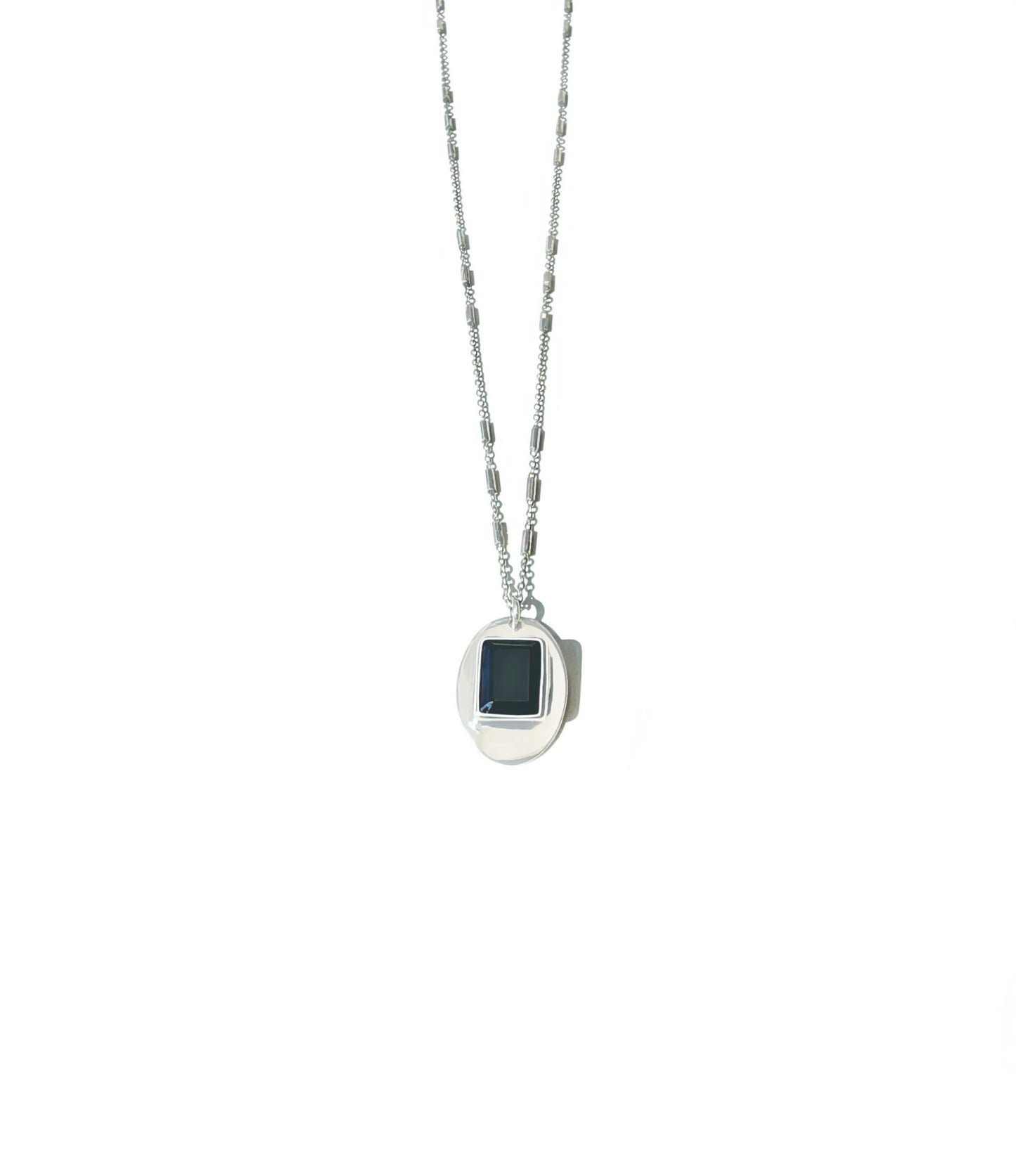 Emerald Cut Black Tourmaline Pendant Necklace