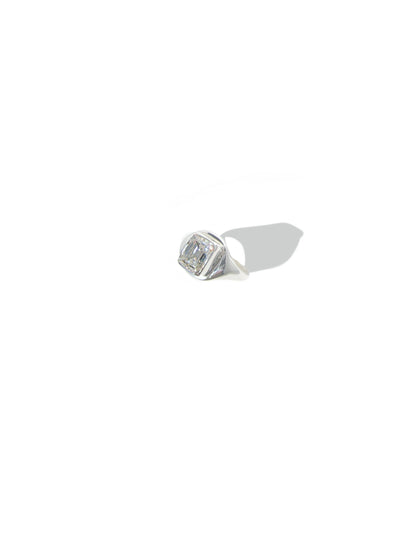 Emerald Cut Moissanite Signet Ring