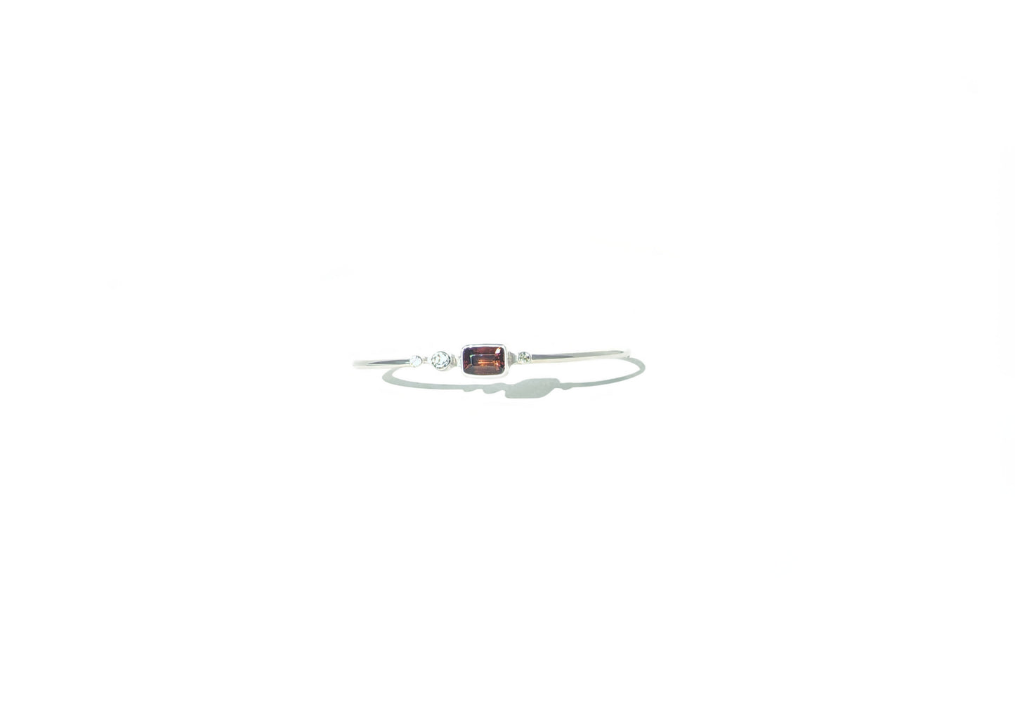 Emerald Cut Tourmaline & Diamond Cuff Bracelet in Sterling Silver