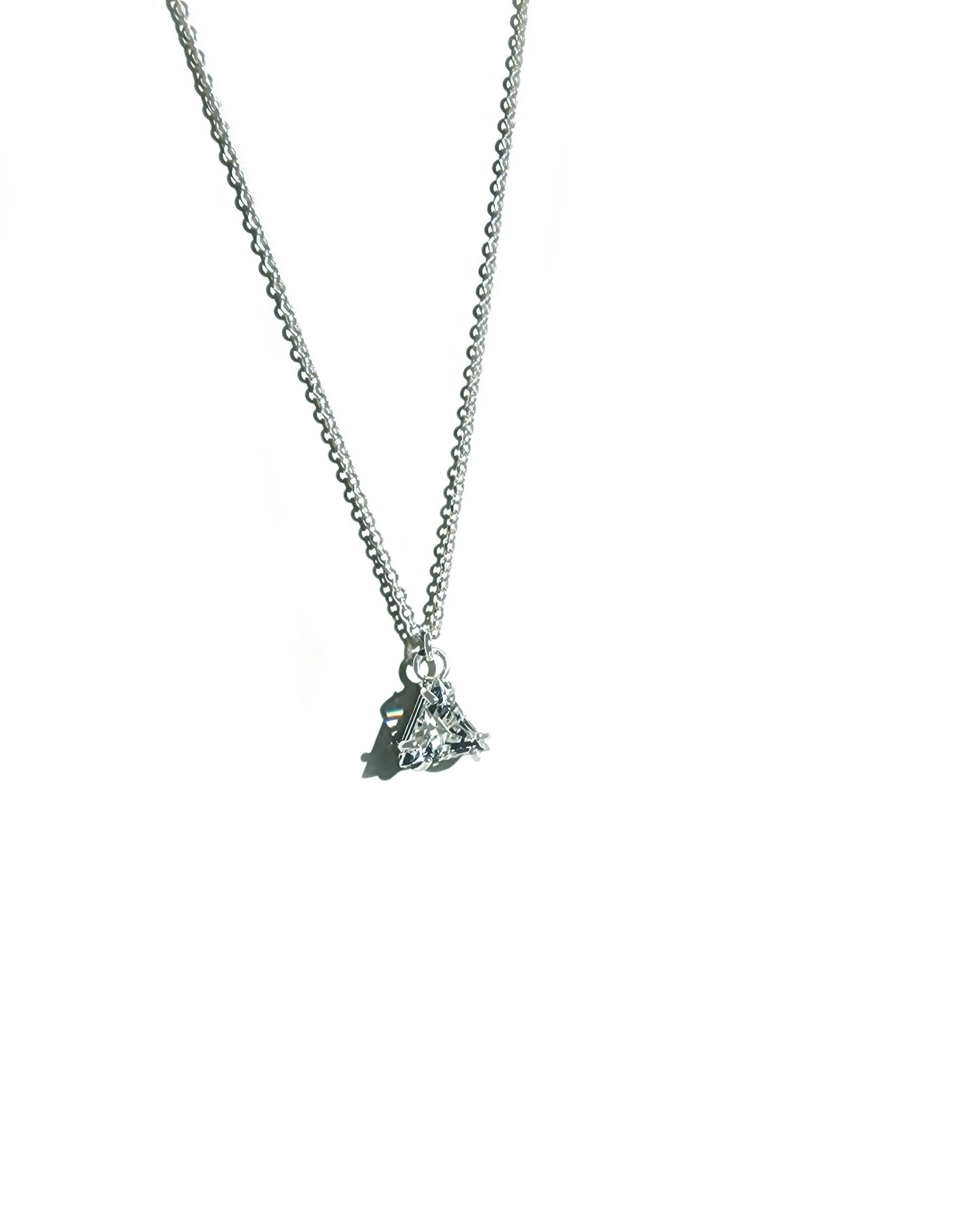 Faceted Triangle Cut Quartz Necklace