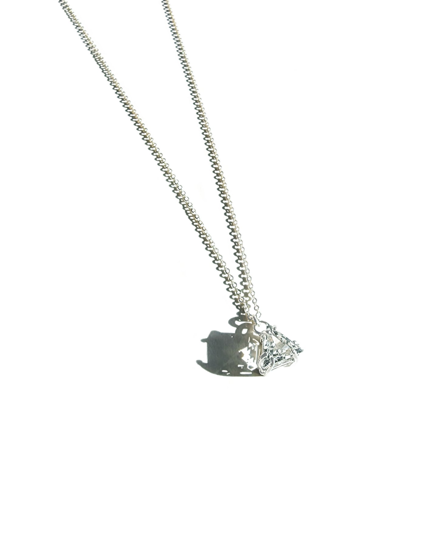 Faceted Triangle Cut Quartz Necklace