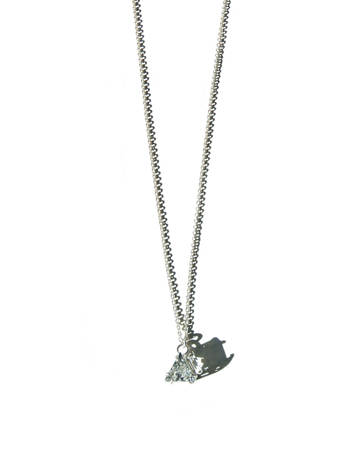 Faceted Triangle Cut Quartz Necklace