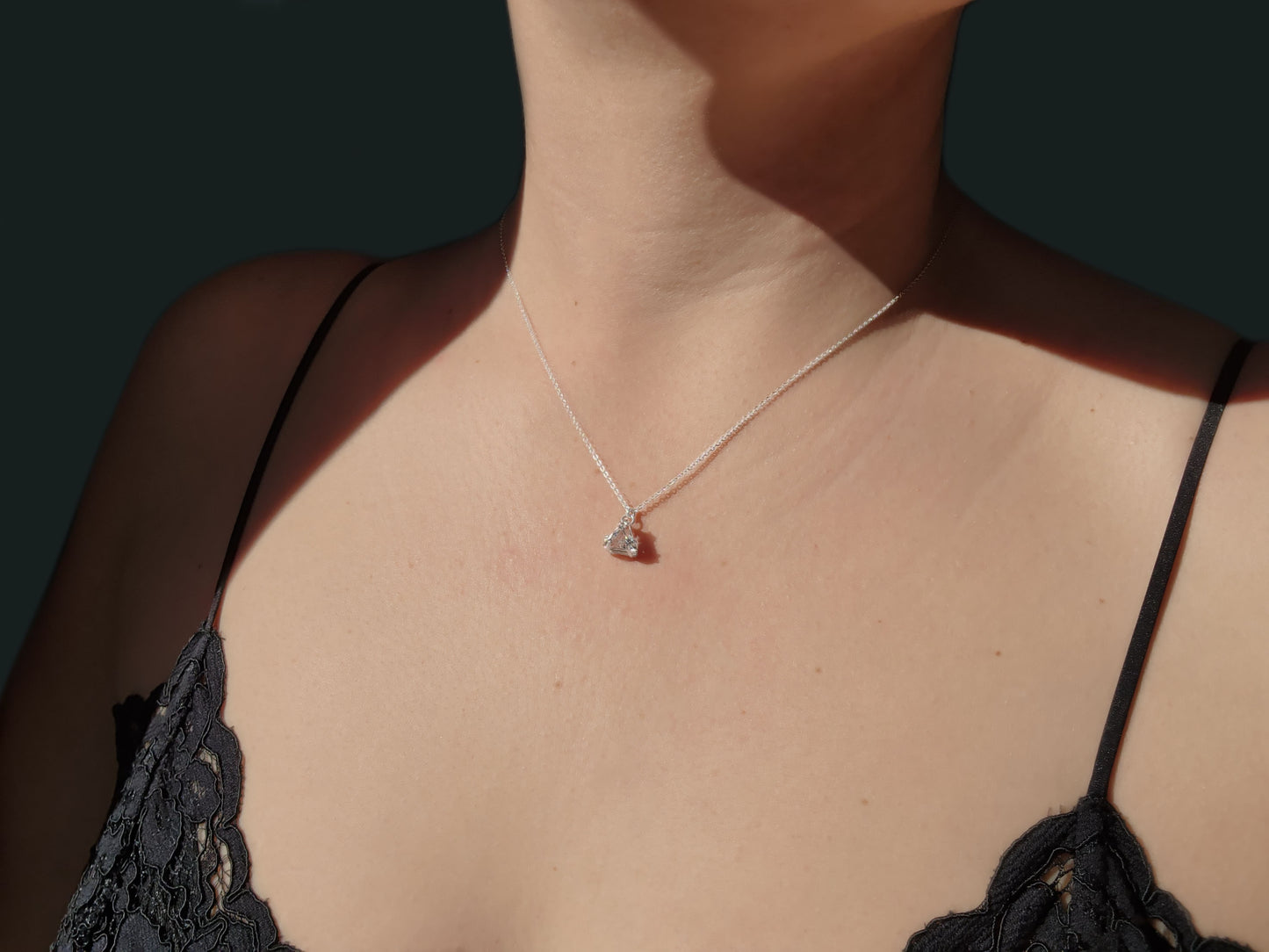 Faceted Triangle Cut Quartz Necklace