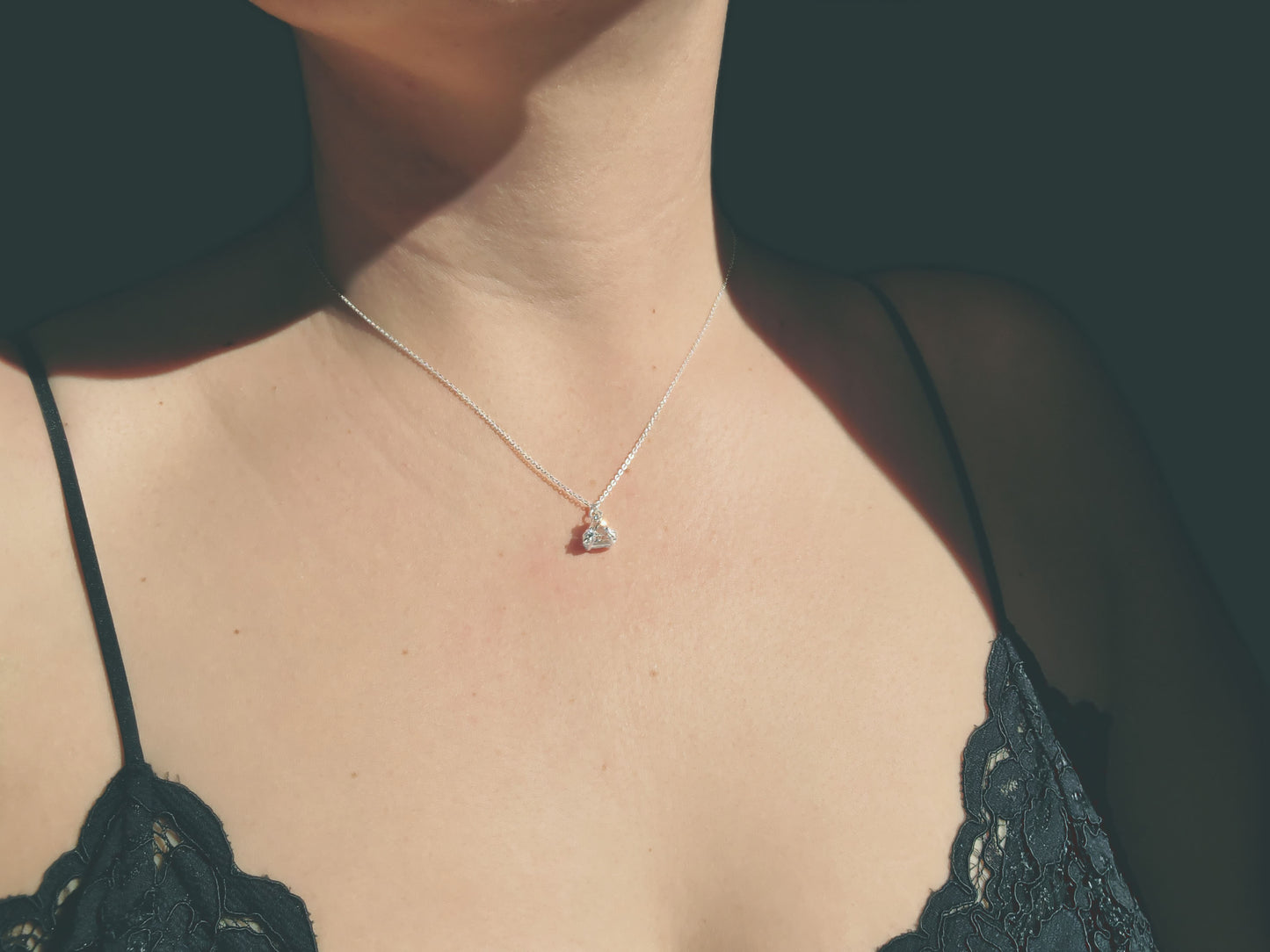 Faceted Triangle Cut Quartz Necklace