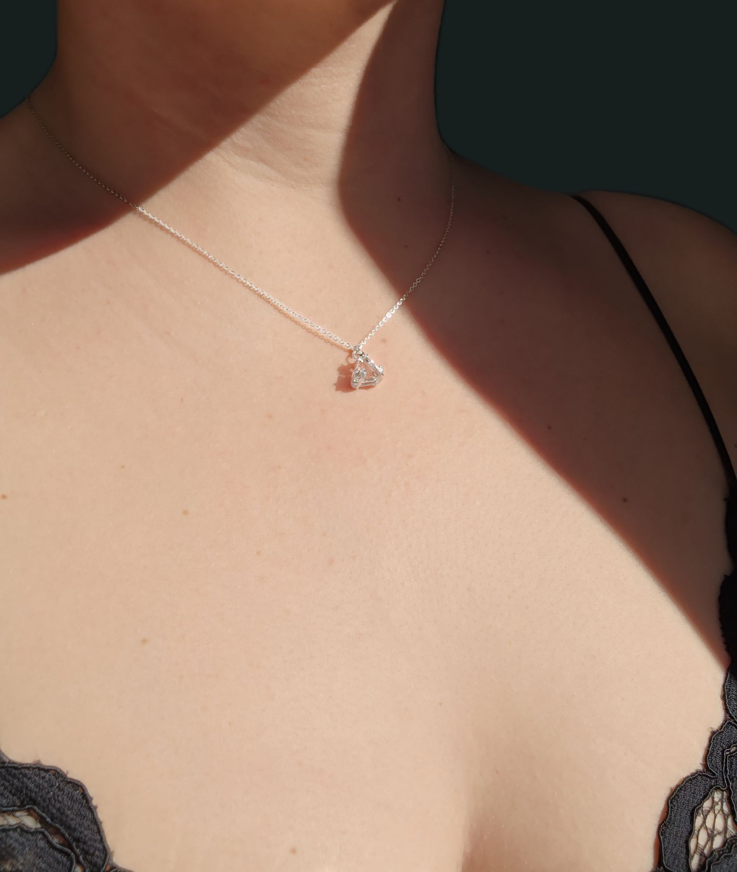 Faceted Triangle Cut Quartz Necklace