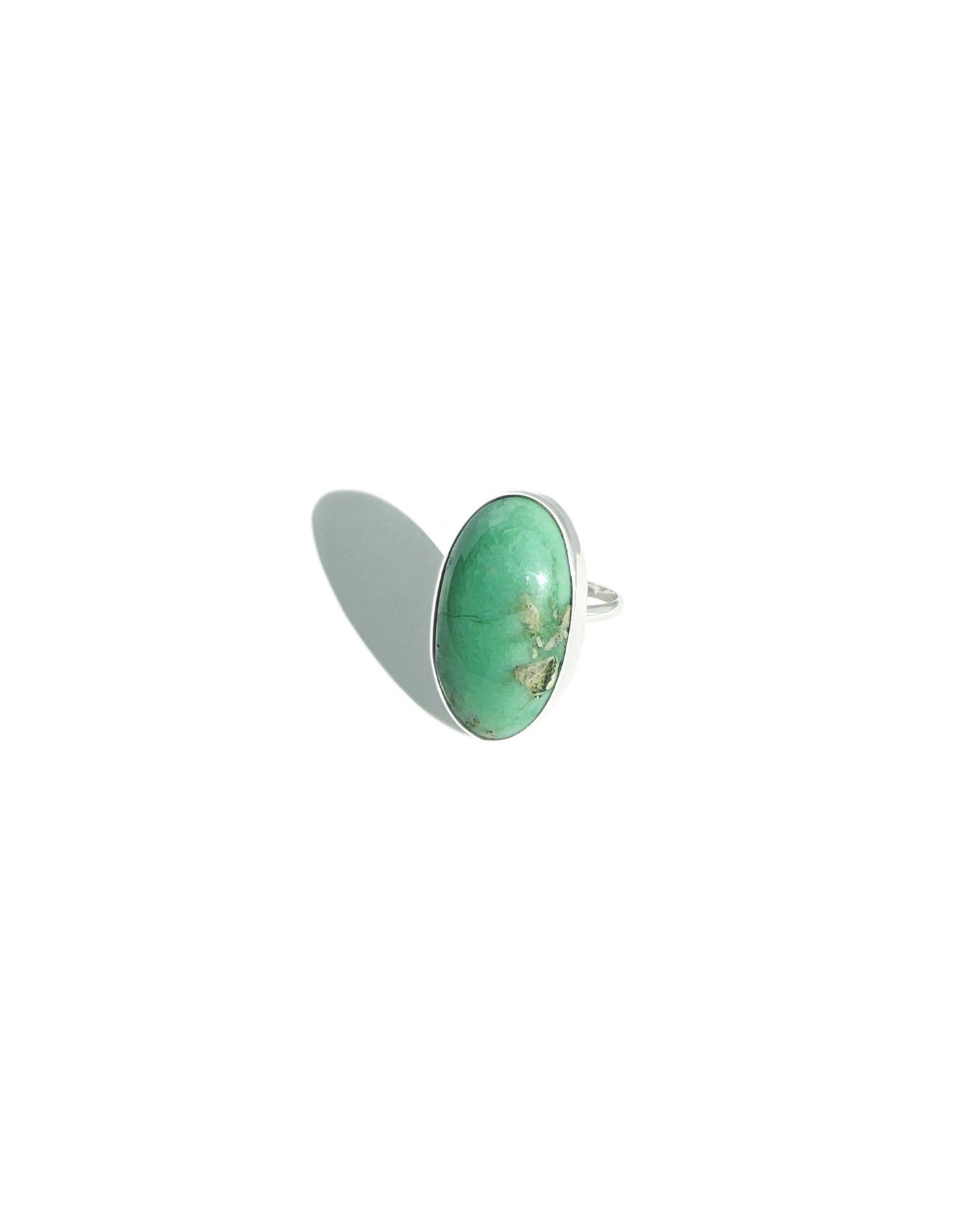 Large Oval Variscite Ring in Sterling Silver