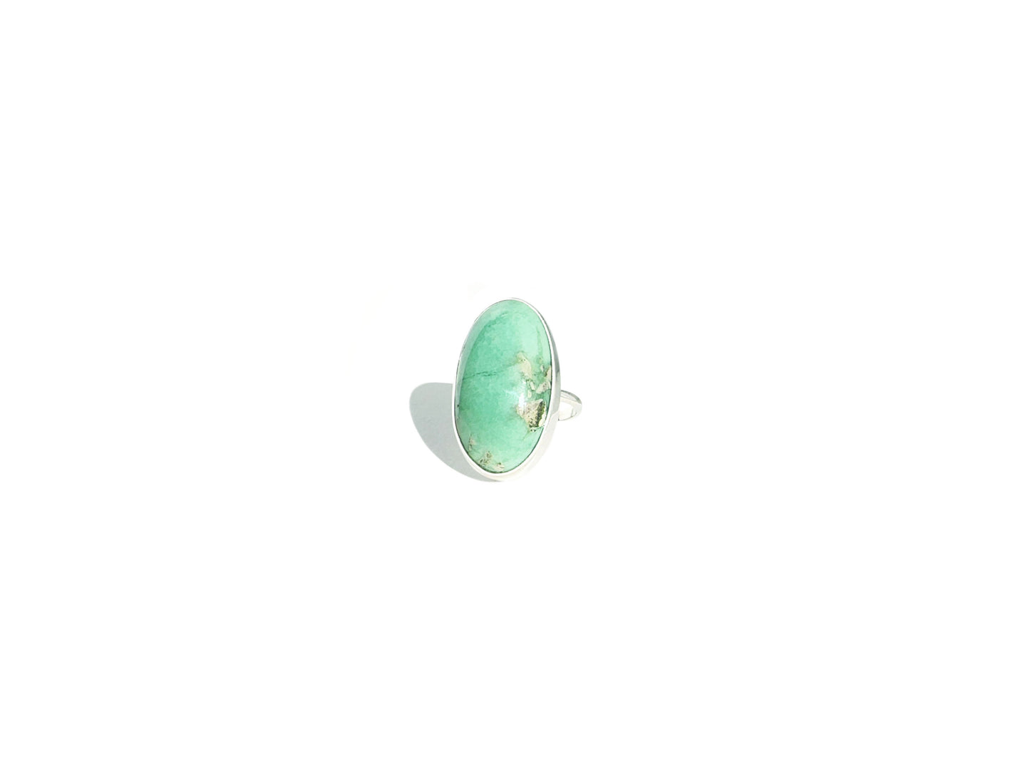 Large Oval Variscite Ring in Sterling Silver