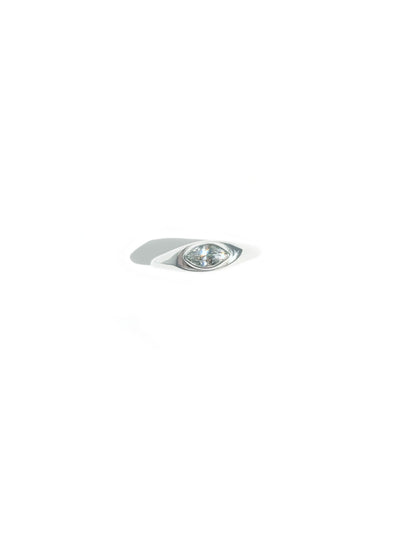 Marquise Cut White Zircon Signet Ring