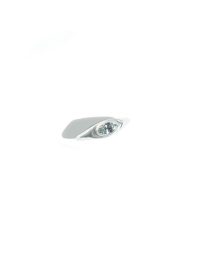 Marquise Cut White Zircon Signet Ring