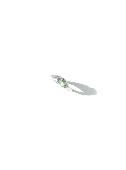 Marquise Cut White Zircon Signet Ring