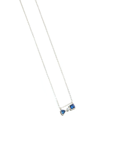 Mixed Shape Sapphire & Diamond Necklace