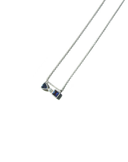 Mixed Shape Sapphire & Diamond Necklace