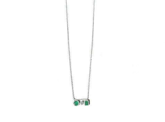 Mixed Shape Emerald & Diamond Necklace