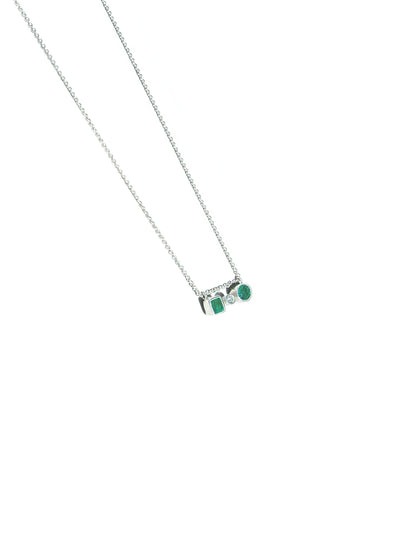 Mixed Shape Emerald & Diamond Necklace