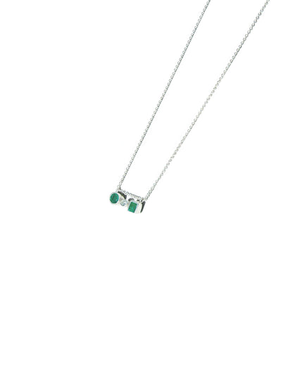 Mixed Shape Emerald & Diamond Necklace