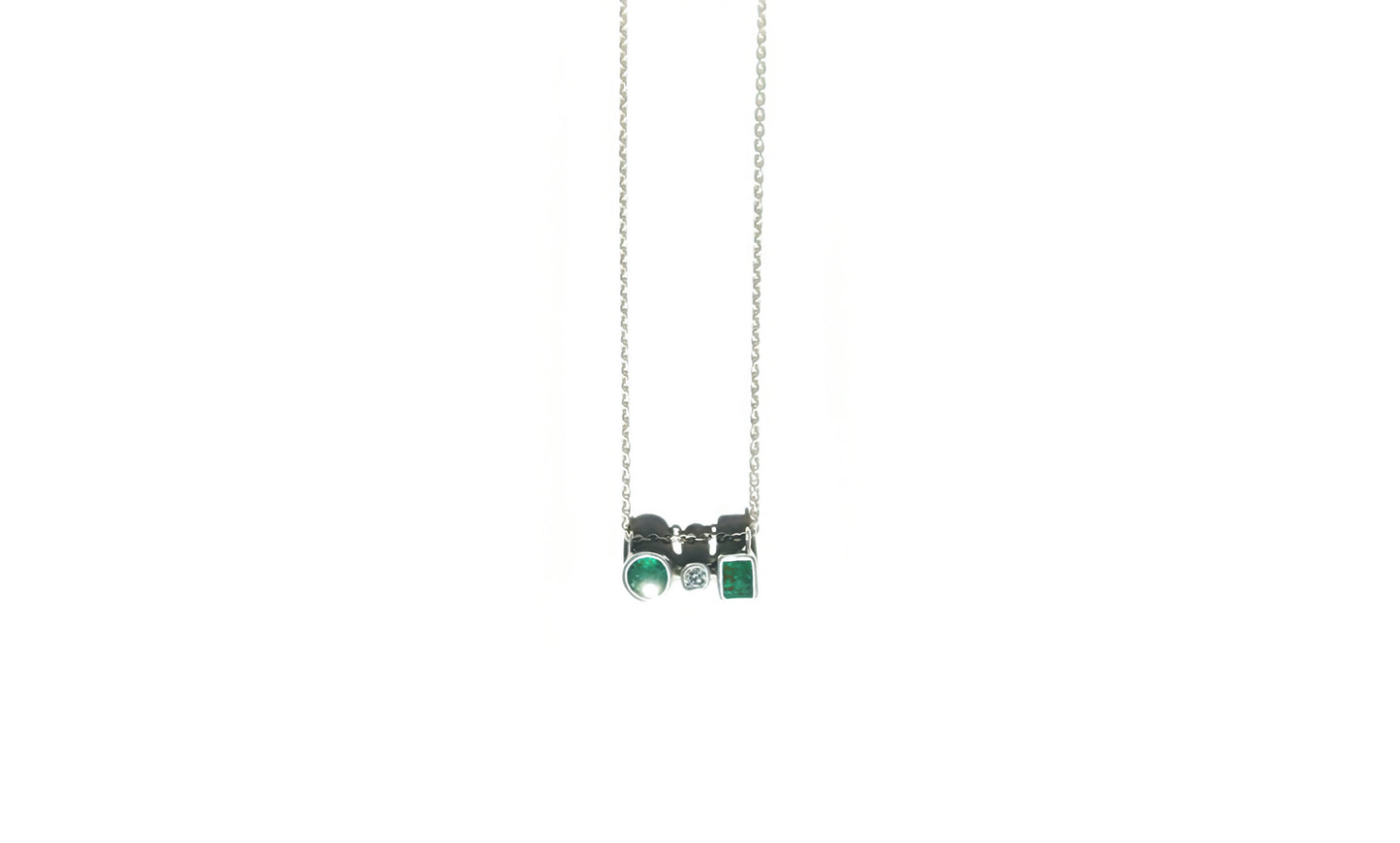 Mixed Shape Emerald & Diamond Necklace