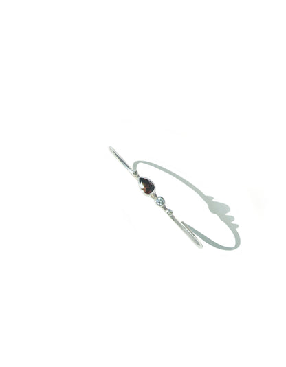 Pear Cut Tourmaline & Diamond Cuff Bracelet in Sterling Silver