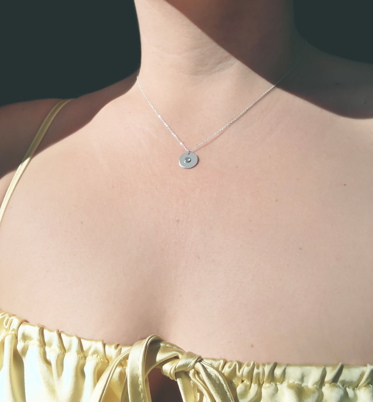 Rose Cut Diamond Tag Necklace