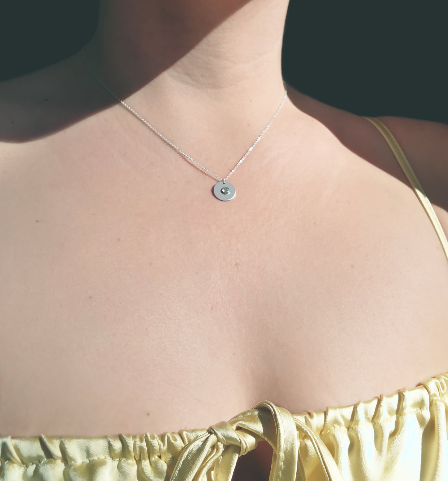 Rose Cut Diamond Tag Necklace