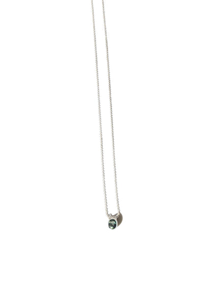 Small Faceted Oval Sapphire Necklace