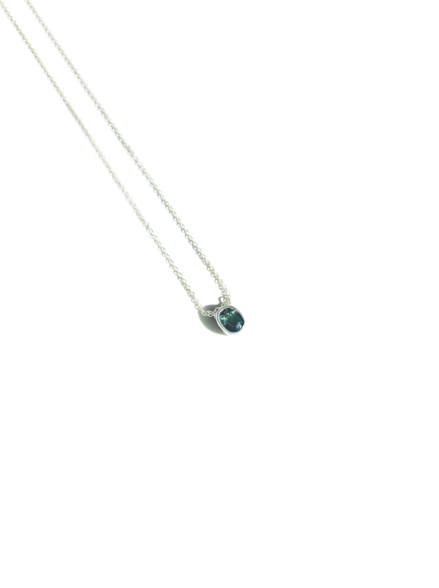 Small Faceted Oval Sapphire Necklace