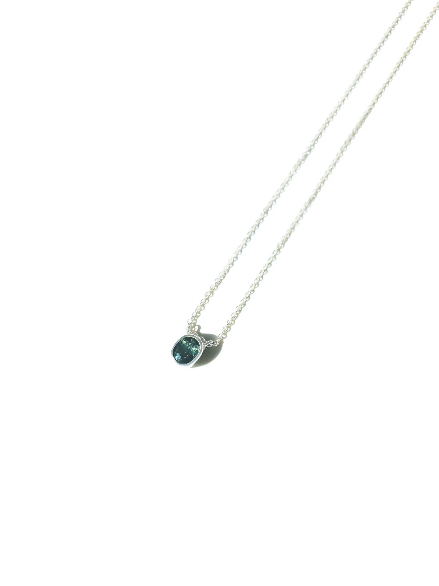 Small Faceted Oval Sapphire Necklace