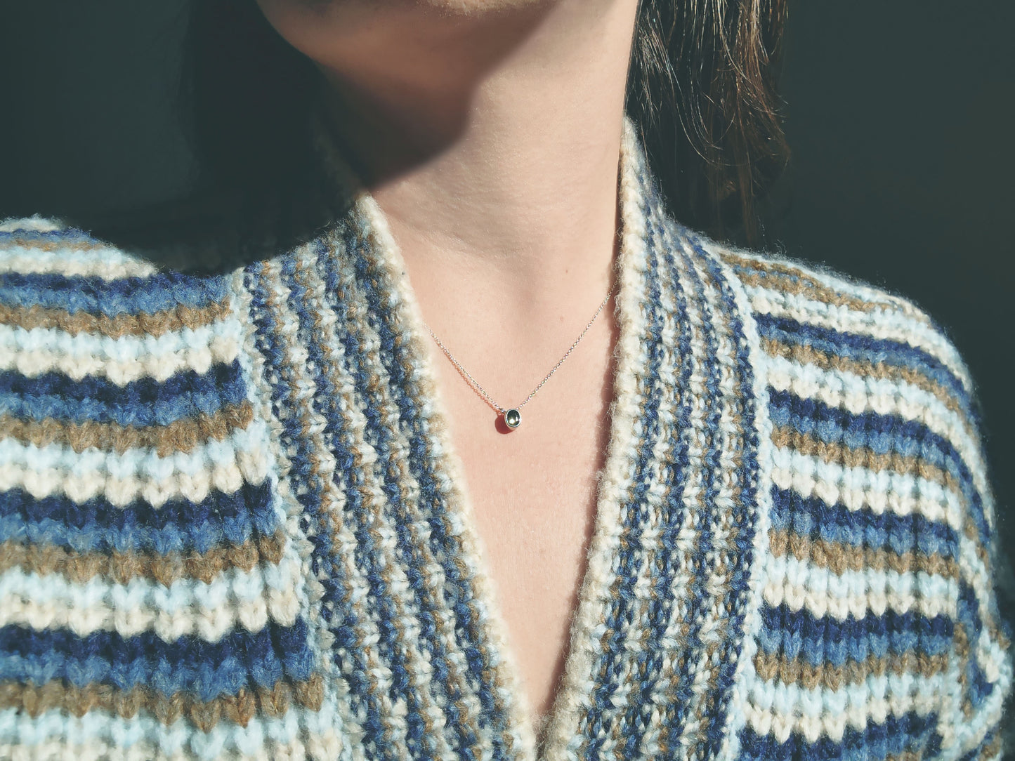 Small Faceted Oval Sapphire Necklace