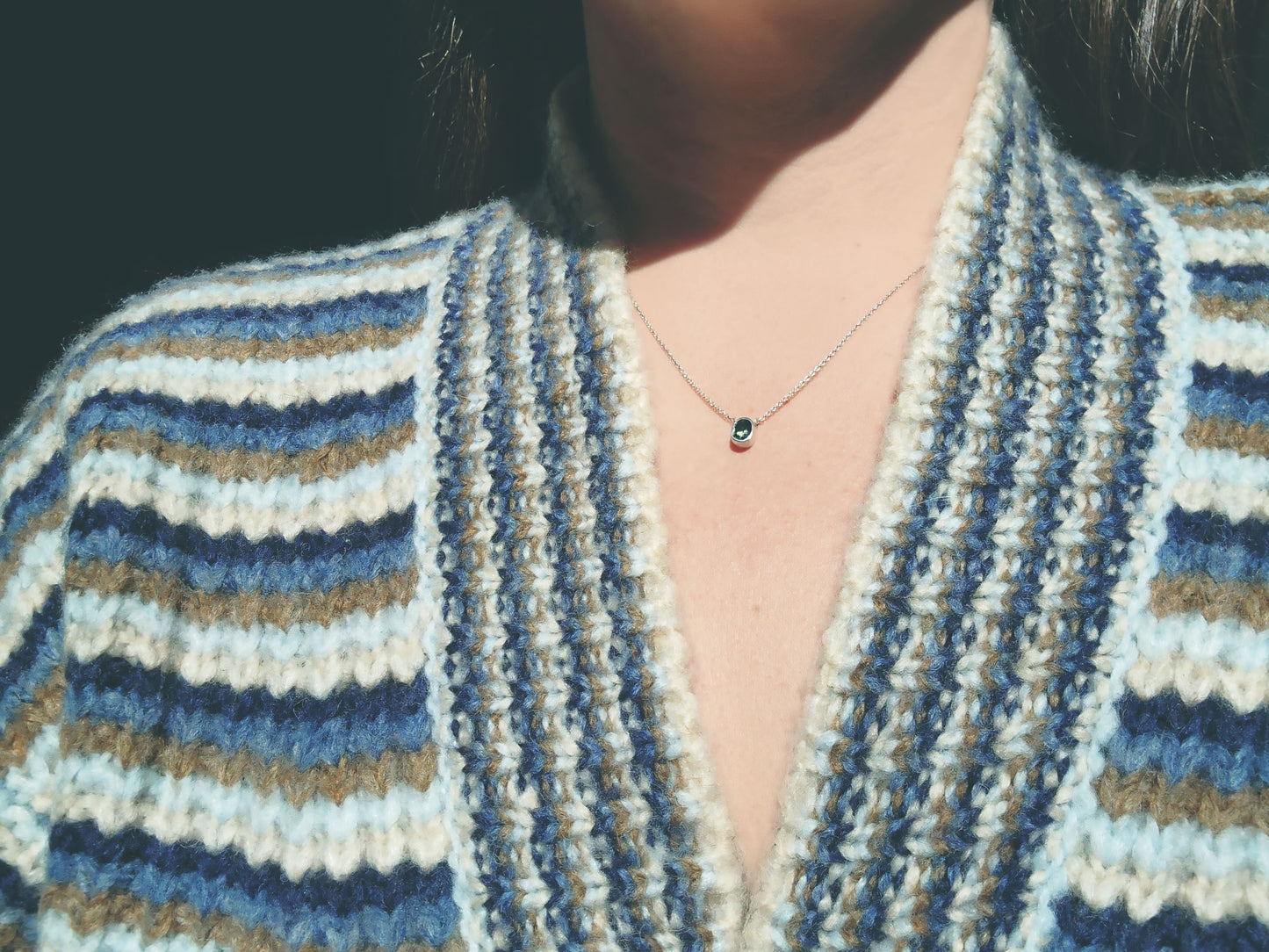 Small Faceted Oval Sapphire Necklace