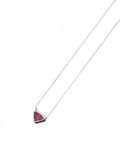 Triangle Cut Pink Tourmaline Necklace