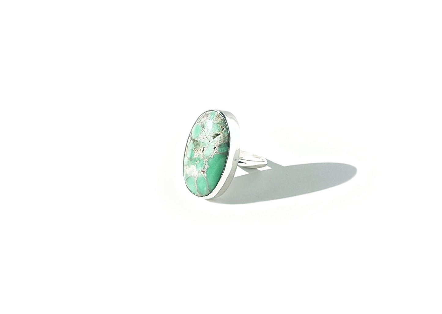 Oval Variscite Ring in Sterling Silver