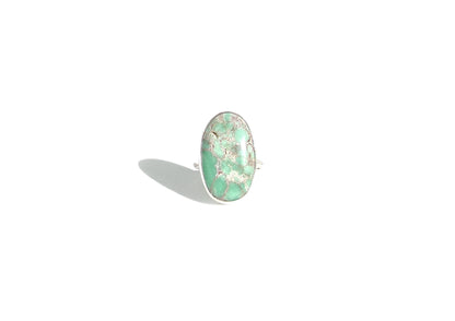 Oval Variscite Ring in Sterling Silver