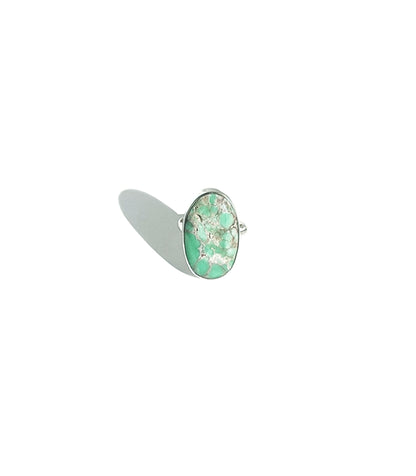 Oval Variscite Ring in Sterling Silver
