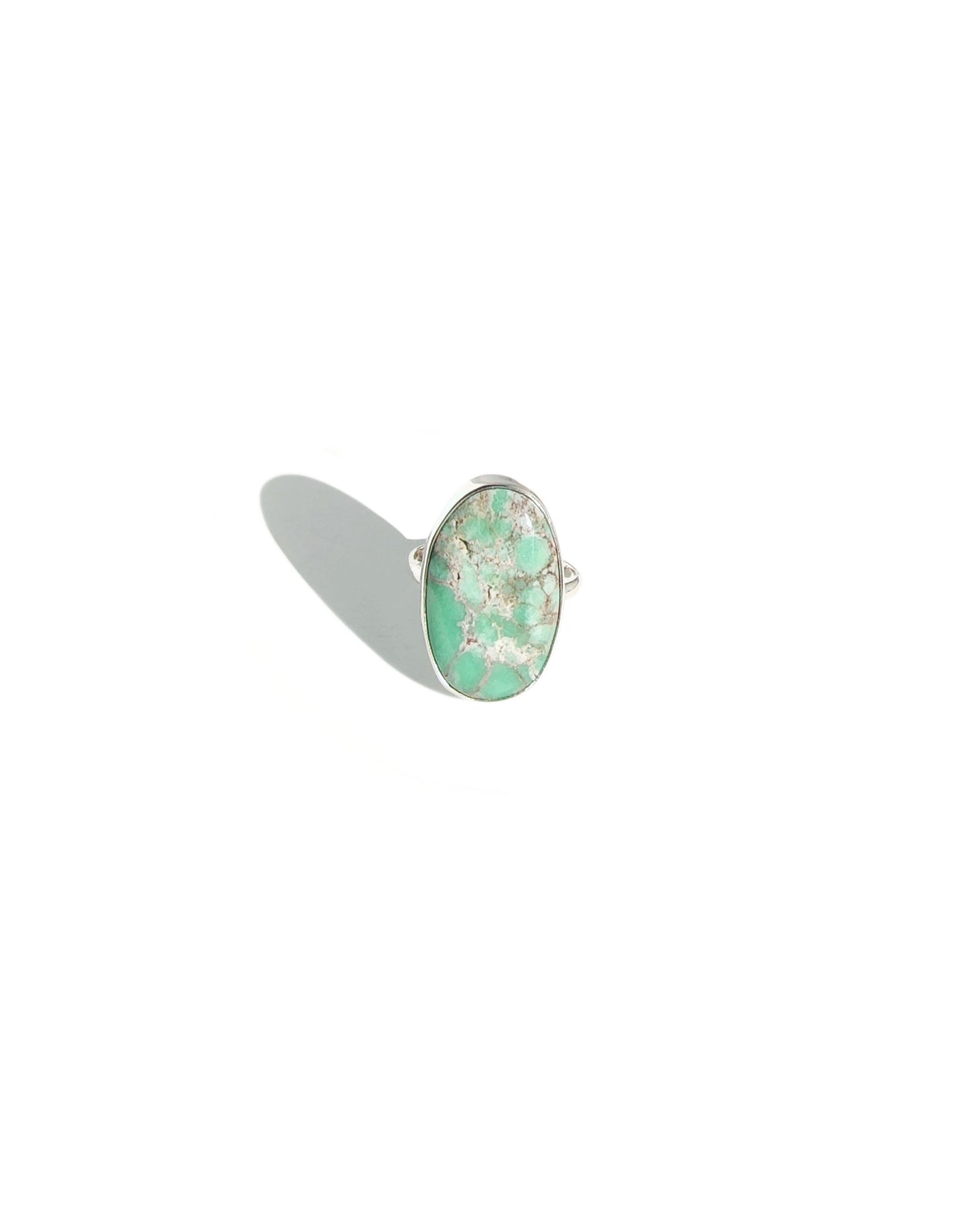 Oval Variscite Ring in Sterling Silver